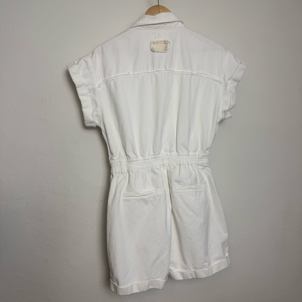 POL‎ White Button-Up Denim Romper - Picture 5 of 10